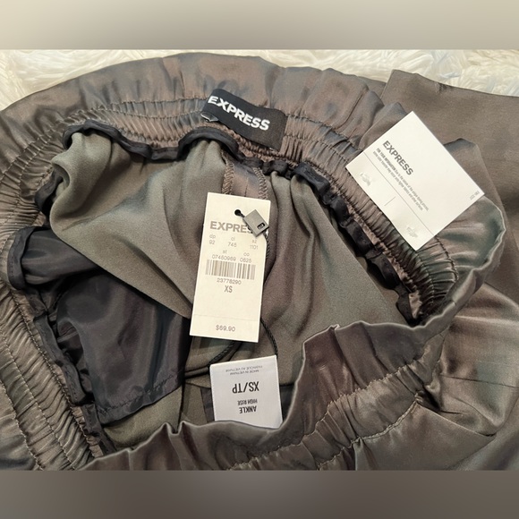 Express Ankle Satin Sheen High Rise Pants - Picture 10 of 10